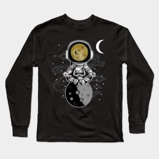 Astronaut Dogecoin DOGE Coin To The Moon Crypto Token Cryptocurrency Wallet Birthday Gift For Men Women Kids Long Sleeve T-Shirt